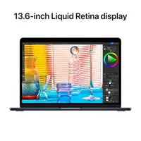 Laptop APPLE MacBook Air (2024) 13.6", M2 8C/8G 16GB/256GB, Midnight, IT KB (MC7X4)