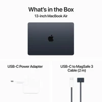 Laptop APPLE MacBook Air (2024) 13.6", M3 8C/10G 24GB/512GB, Midnight, IT KB (MC8Q4)