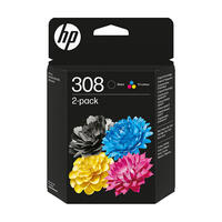 HP 308 BK + 308 Tricolor (6L6S6UE) Multipack original tinte