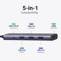 Multiport adapter USB HUB UGREEN USB-C 4K HDMI, 100W, 4K@30Hz HDMI