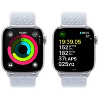 Pametni sat APPLE Watch S10 4G 42mm Silver, Light Blue Nylon Strap (MWX53QF/A)