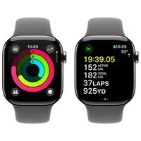 Pametni sat APPLE Watch S10 4G 42mm Natural Titanium, Grey Rubber Strap M/L (MWXE3QF/A)