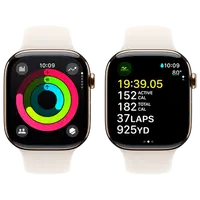 Pametni sat APPLE Watch S10 4G 46mm Gold Titanium, Beige Rubber Strap M/L (MWYY3QF/A)