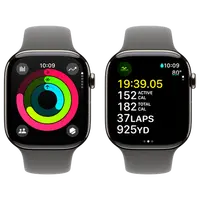 Pametni sat APPLE Watch S10 4G 46mm Natural Titanium, Grey Rubber Strap M/L (MWYA3QF/A)