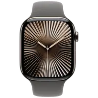 Pametni sat APPLE Watch S10 4G 46mm Natural Titanium, Grey Rubber Strap M/L (MWYA3QF/A)