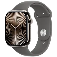 Pametni sat APPLE Watch S10 4G 46mm Natural Titanium, Grey Rubber Strap S/M (MWY93QF/A)