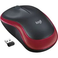Miš LOGITECH M185, bežični, crno-crveni (910-002237)