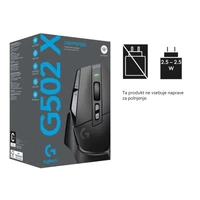 Miš LOGITECH G502 X Lightspeed, bežični, crni (910-006180)