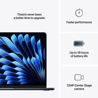 Laptop APPLE MacBook Air (2025) 13.6", M4, 10C/10G, 16/512GB, Midnight, IT KB (MW133)