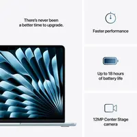 Laptop APPLE MacBook Air (2025) 13.6", M4, 10C/8G, 16/256GB, Sky Blue, IT KB (MC6T4)