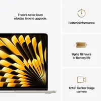Laptop APPLE MacBook Air (2025) 13.6", M4, 10C/8G, 16/256GB, Starlight, IT KB (MW0Y3)