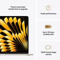 Laptop APPLE MacBook Air (2025) 15.3", M4, 10C/10G, 16/256GB, Starlight, IT KB (MW1J3)