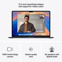 Laptop APPLE MacBook Air (2025) 15.3", M4, 10C/10G, 16/512GB, Midnight, IT KB (MW1M3)