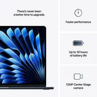 Laptop APPLE MacBook Air (2025) 15.3", M4, 10C/10G, 24/512GB, Midnight, IT KB (MC6L4)