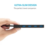 Hub ANKER Ultra Slim, 4 porta, USB 3.0, crni