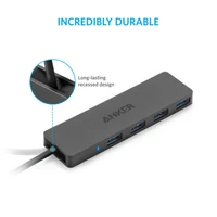 Hub ANKER Ultra Slim, 4 porta, USB 3.0, crni