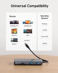 Hub ANKER 555, USB-C, 8 u 1