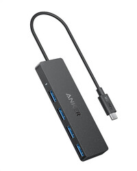 Hub ANKER Ultra Slim, 4 porta, USB-C, crni