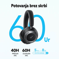 Naglavne bežične slušalice ANKER Soundcore Space One Pro, crne
