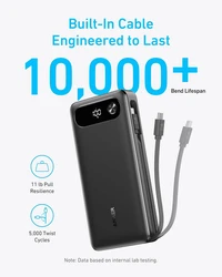 Powerbank ANKER 20.000mAh, 87W, s ugrađenim USB-C kabelom, crni