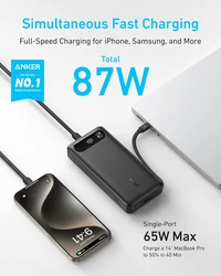 Powerbank ANKER 20.000mAh, 87W, s ugrađenim USB-C kabelom, crni