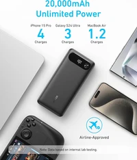 Powerbank ANKER 20.000mAh, 87W, s ugrađenim USB-C kabelom, crni