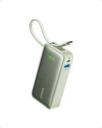 PowerBank ANKER 545 Nano, 10K, s integriranim USB-C kabelom, zeleni