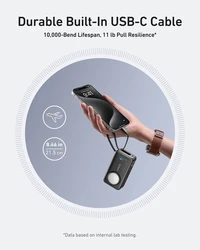 PowerBank ANKER MagOn, 10000 mAh, 35W, s integriranim kabelom i bežičnim punjenjem za Apple Watch