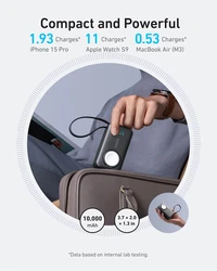 PowerBank ANKER MagOn, 10000 mAh, 35W, s integriranim kabelom i bežičnim punjenjem za Apple Watch