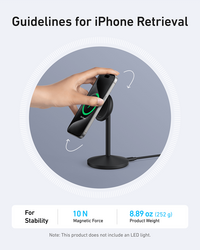 Bežični stalak za punjenje ANKER MagGo, crni