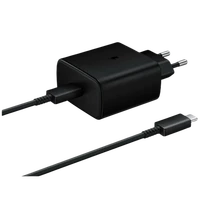 Punjač SAMSUNG USB-C Quick Charger 45W + USB-C Cable EP-TA845, crni (EP-TA845XBEGWW)