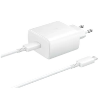 Punjač SAMSUNG USB-C Quick Charger 45W + USB-C Cable EP-TA845, bijeli (EP-TA845XWEGWW)