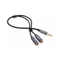 Adapter UGREEN 3,5mm (muški) na 2x audio (ženski), vrećica, crni