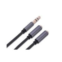 Adapter UGREEN 3,5mm (muški) na 2x audio (ženski), vrećica, crni