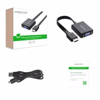 Adapter UGREEN HDMI na VGA + 3,5mm audio + MicroUSB, kutija, crni
