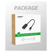 Adapter UGREEN Mini DisplayPort na HDMI (ženski), 4K, kutija, crni