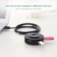 Hub UGREEN USB 2.0 s 4 priključka, 1m, kutija, crni