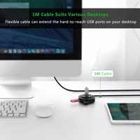 Hub UGREEN USB 2.0 s 4 priključka, 1m, kutija, crni