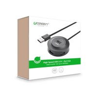 Hub UGREEN USB 2.0 s 4 priključka, 1m, kutija, crni