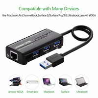 Hub UGREEN USB 3.0 na 3x USB-A + RJ45, kutija