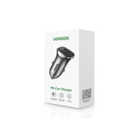 Punjač UGREEN za automobil, USB + USB-C, PD 18W, kutija, sivi