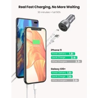 Punjač UGREEN za automobil, USB + USB-C, PD 36W, kutija, sivi