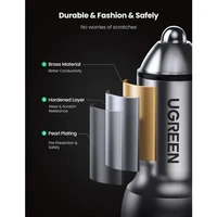 Punjač UGREEN za automobil, USB + USB-C, PD 36W, kutija, sivi