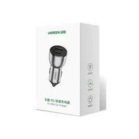 Punjač UGREEN za automobil, USB + USB-C, PD 36W, kutija, sivi