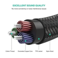 Kabel UGREEN audio 3,5mm, 1m, vrećica, crni