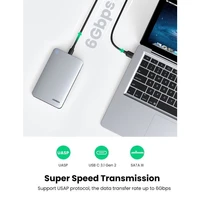 Kućište UGREEN 2,5'' SATA, s USB-C - USB-A kabelom, kutija, srebrni