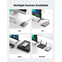 Kućište UGREEN 2,5'' SATA, s USB-C - USB-A kabelom, kutija, srebrni