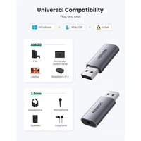 Zvučna kartica UGREEN USB vanjska, USB na 3,5mm audio, kutija
