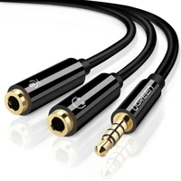 Adapter UGREEN 3,5mm (muški) na 2x 3,5mm (slušalice + mikrofon), vrećica
