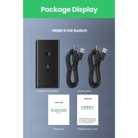 Prekidač UGREEN HDMI 2x1 KVM, kutija